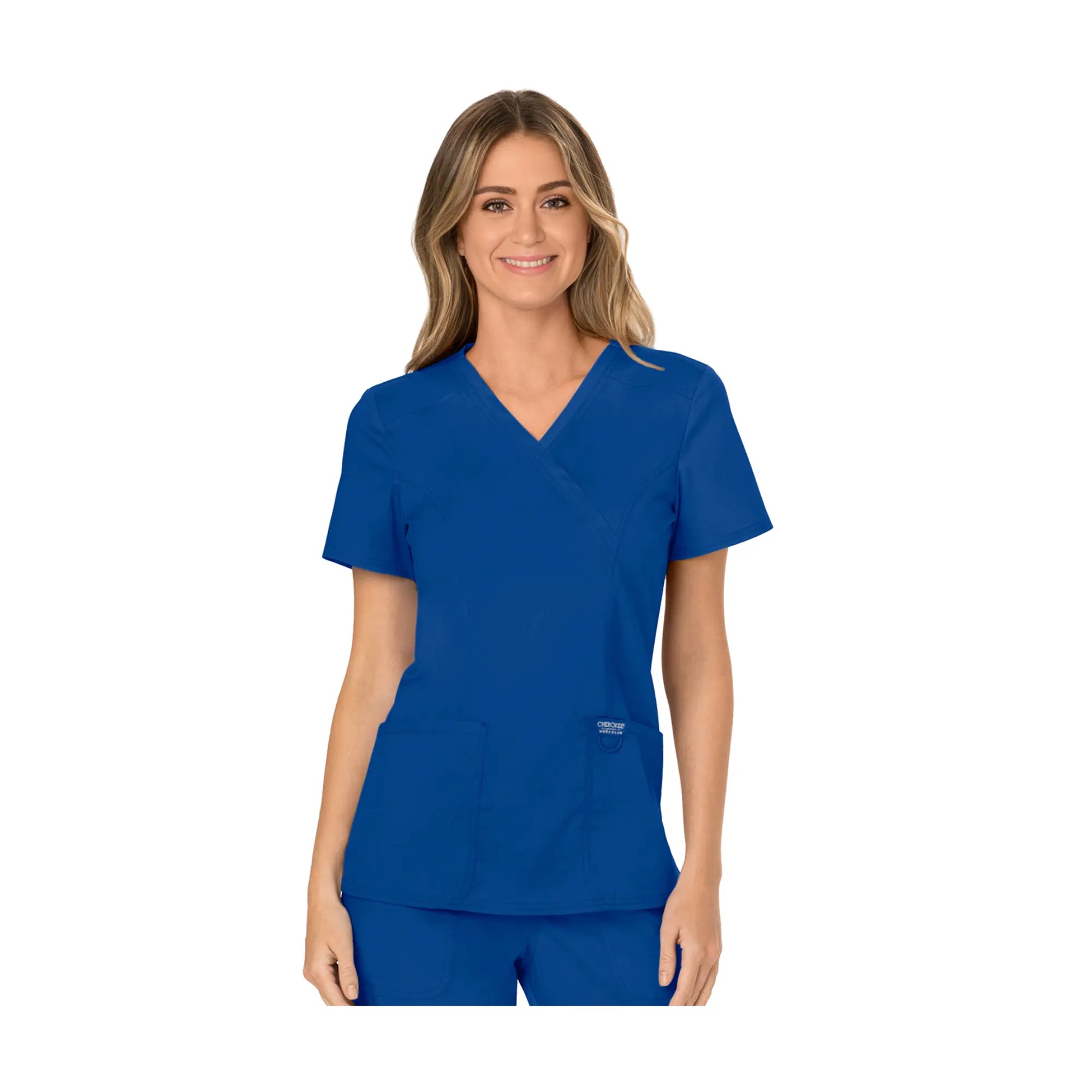 Béziers - Tunique cache-cœur col V - Femme - Cherokee - Couleur 2 Cherokee Authentic Workwear Bleu-Galaxie-3XL