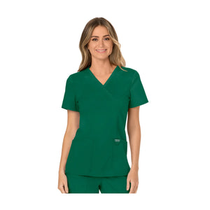 Béziers - Tunique cache-cœur col V - Femme - Cherokee - Couleur 2 Cherokee Authentic Workwear Vert-Chasseur-3XL