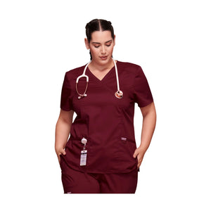 Béziers - Tunique cache-cœur col V - Femme - Cherokee - Couleur 1 Cherokee Authentic Workwear Bordeaux-3XL