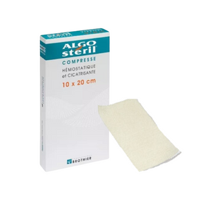Compresses Algostéril hémostatiques cicatrisantes stériles - 3 formats - Laboratoires Brothier Algosteril 10x20-cm-Boîte-de-16-compresses