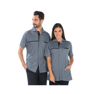 Cyrille - Tunique Manches Courtes - Mixte - 75 cm My Blouse Gris-chiné-Noir-T6-XXXL