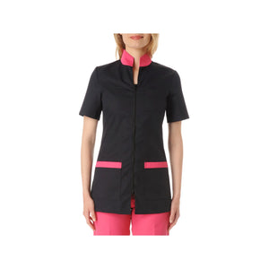 Danaé - Blouse Manches courtes - Femme - 73 cm - Phirejo Phirejo Noir-Rose-2XL