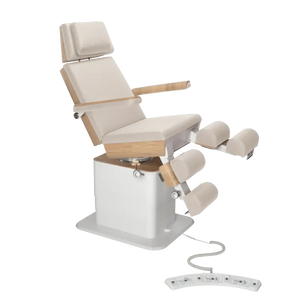Fauteuil de pédicurie - MOON - Relevage électrique - Filaire - Ruck My Podologie Naturel-3-moteurs-Chêne