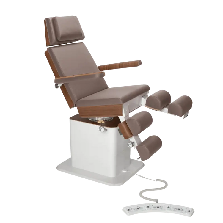 Fauteuil de pédicurie - MOON - Relevage électrique - Filaire - Ruck My Podologie  Muscade-3-moteurs-Noyer