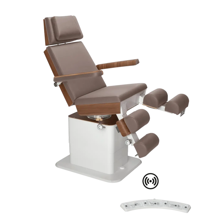 Fauteuil de pédicurie - MOON - Relevage électrique - Wifi - Ruck My Podologie  Muscade-3-moteurs-Noyer