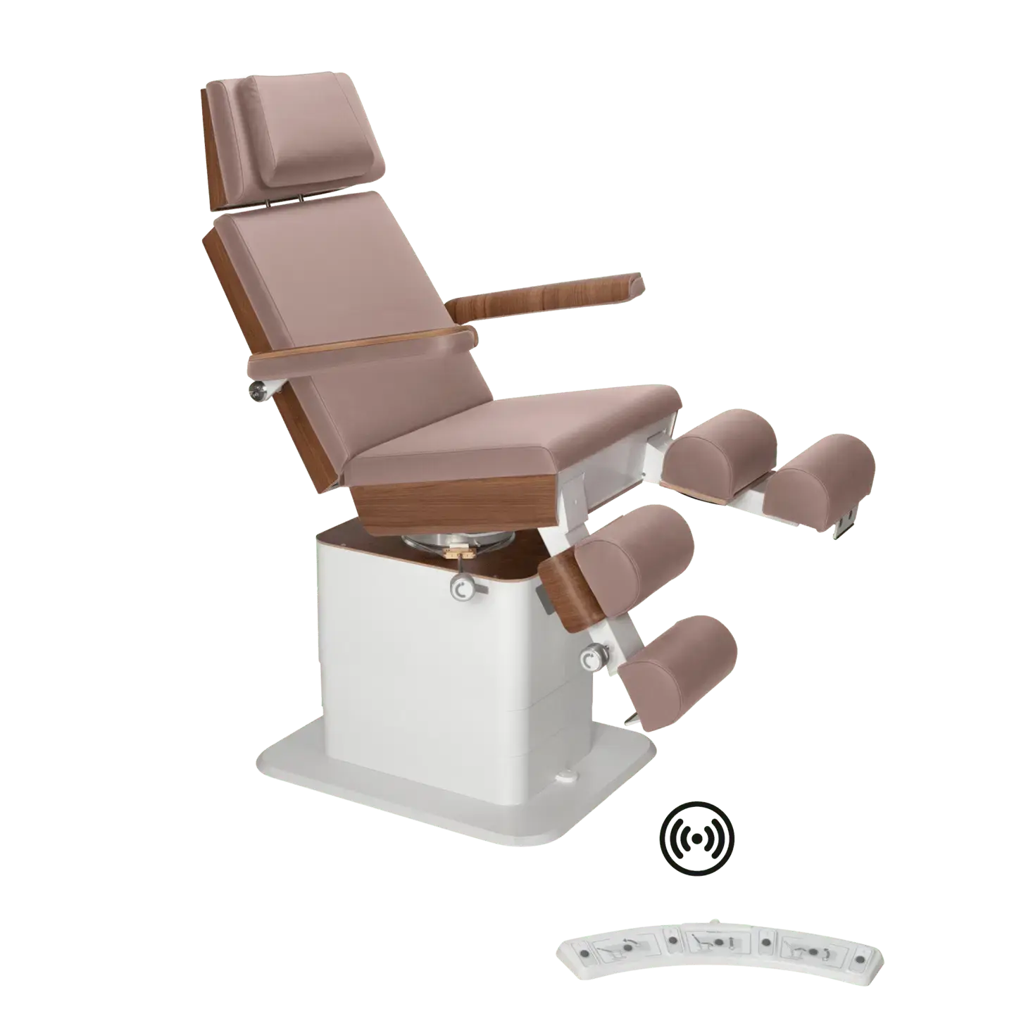 Fauteuil de pédicurie - MOON - Relevage électrique - Wifi - Ruck My Podologie  Taupe-3-moteurs-Noyer