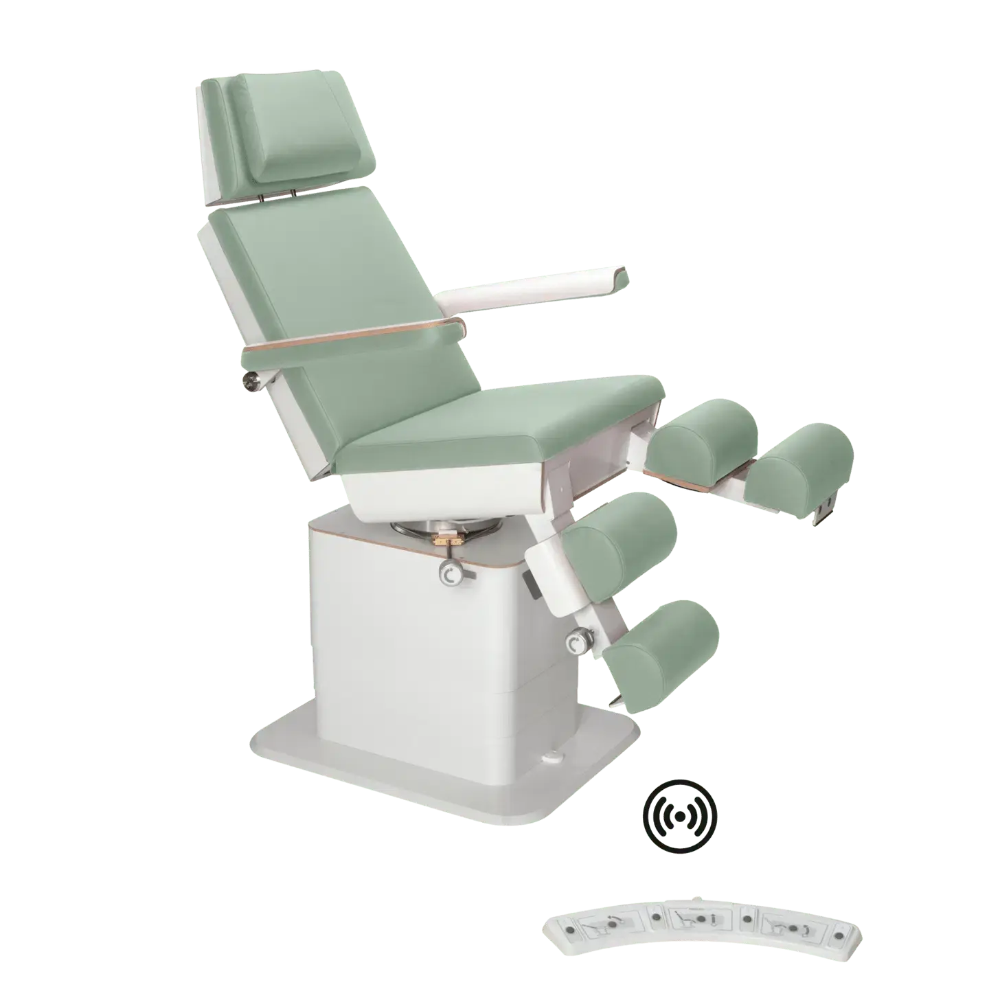 Fauteuil de pédicurie - MOON - Relevage électrique - Wifi - Ruck My Podologie  Sauge-3-moteurs-Blanc