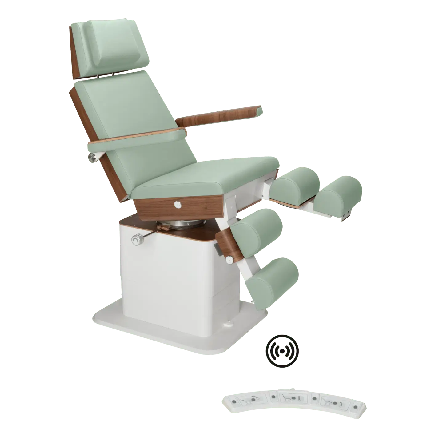 Fauteuil de pédicurie - MOON - Relevage électrique - Wifi - Ruck My Podologie  Sauge-3-moteurs-2-Noyer