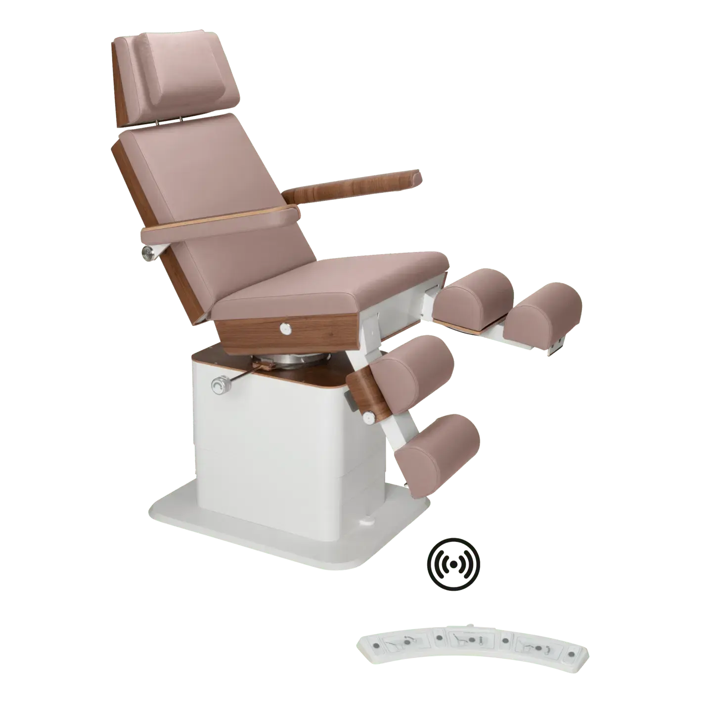 Fauteuil de pédicurie - MOON - Relevage électrique - Wifi - Ruck My Podologie  Taupe-3-moteurs-2-Noyer