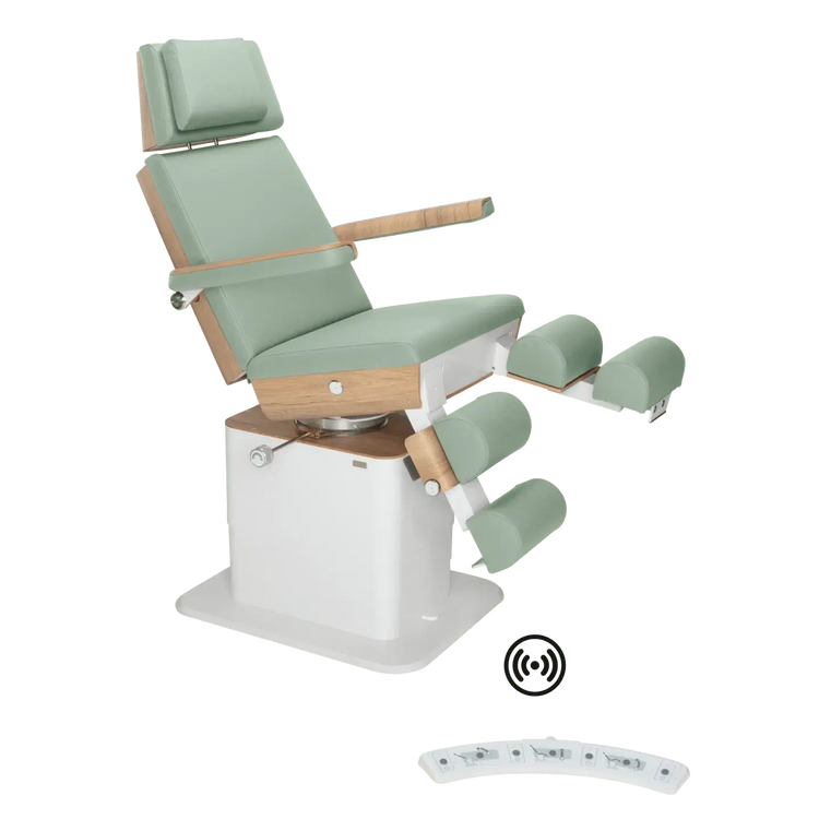 Fauteuil de pédicurie - MOON - Relevage électrique - Wifi - Ruck My Podologie  Sauge-3-moteurs-2-Chêne