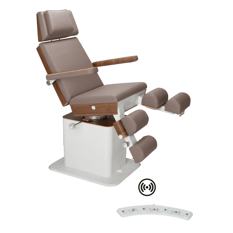 Fauteuil de pédicurie - MOON - Relevage électrique - Wifi - Ruck My Podologie  Muscade-5-moteurs-Noyer