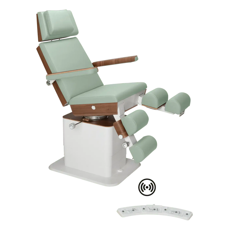 Fauteuil de pédicurie - MOON - Relevage électrique - Wifi - Ruck My Podologie  Sauge-5-moteurs-Noyer
