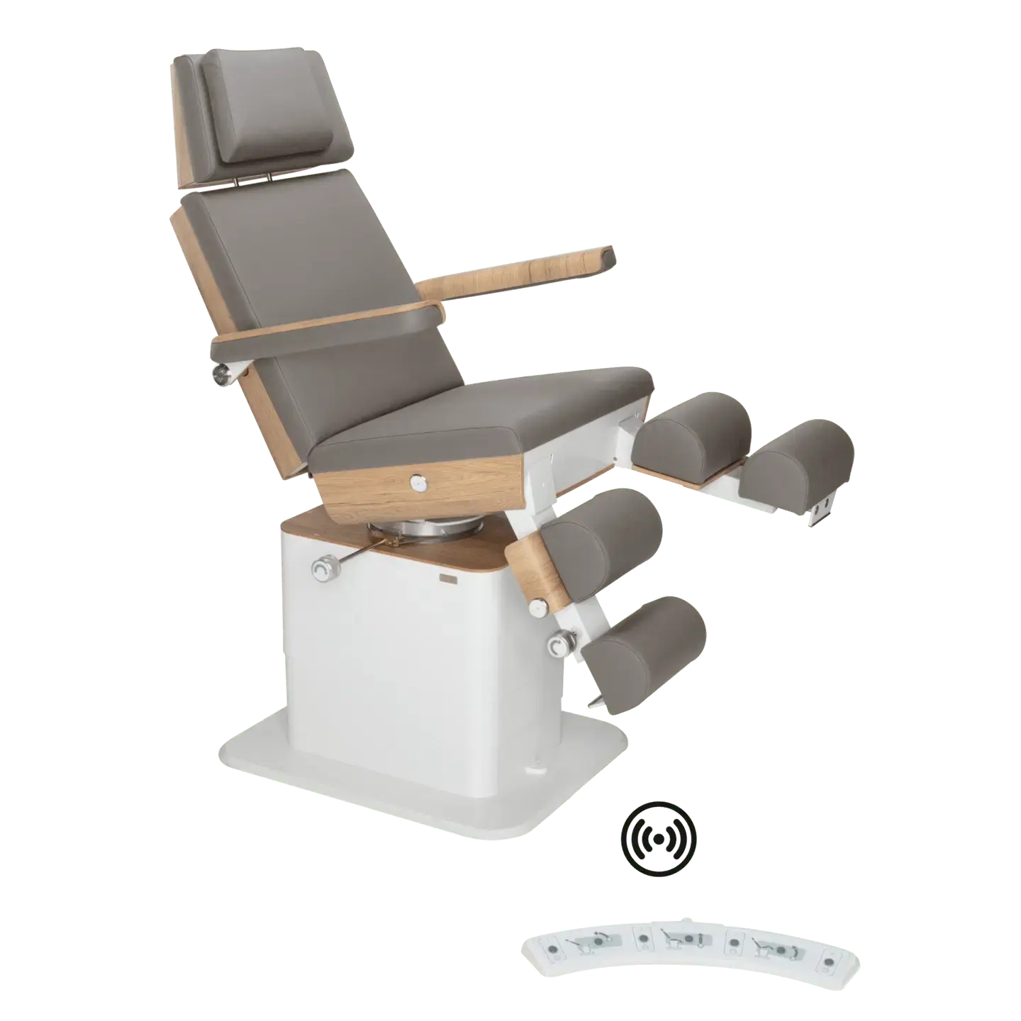 Fauteuil de pédicurie - MOON - Relevage électrique - Wifi - Ruck My Podologie  Pierre-5-moteurs-Chêne