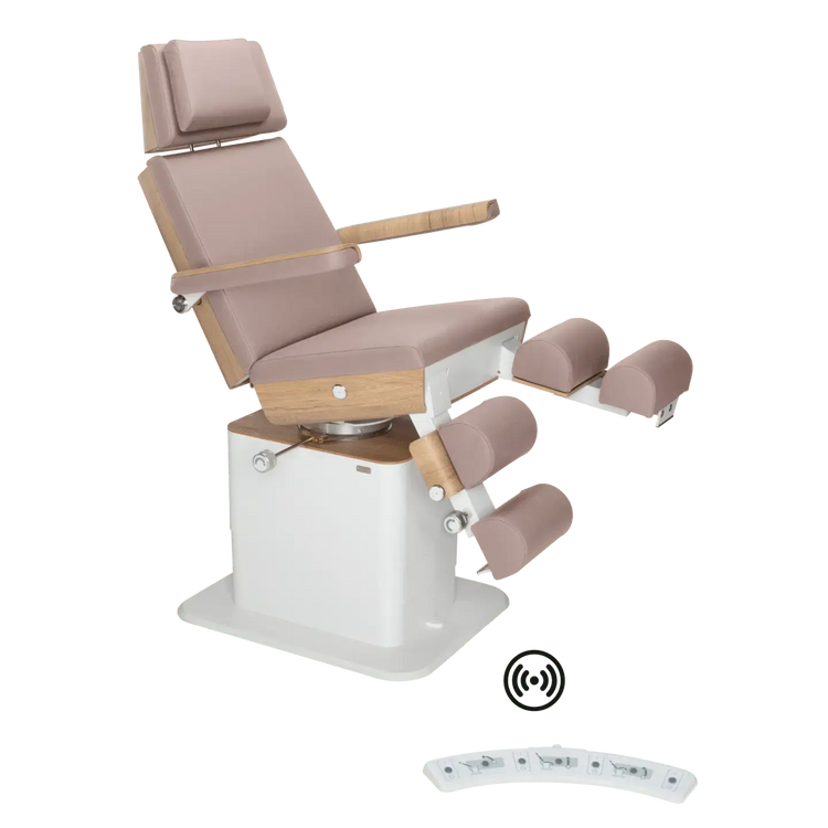 Fauteuil de pédicurie - MOON - Relevage électrique - Wifi - Ruck My Podologie  Taupe-5-moteurs-Chêne