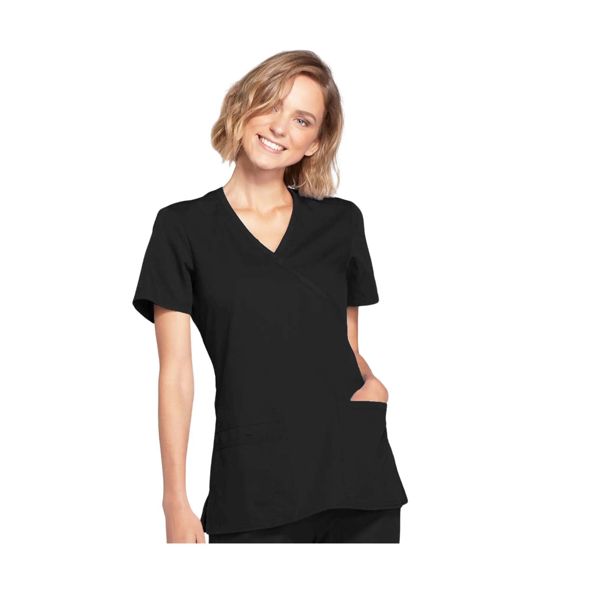 Limoges - Tunique médicale - Effet cache-coeur - Manches courtes - Femme - Cherokee Cherokee Authentic Workwear Noir-3XL