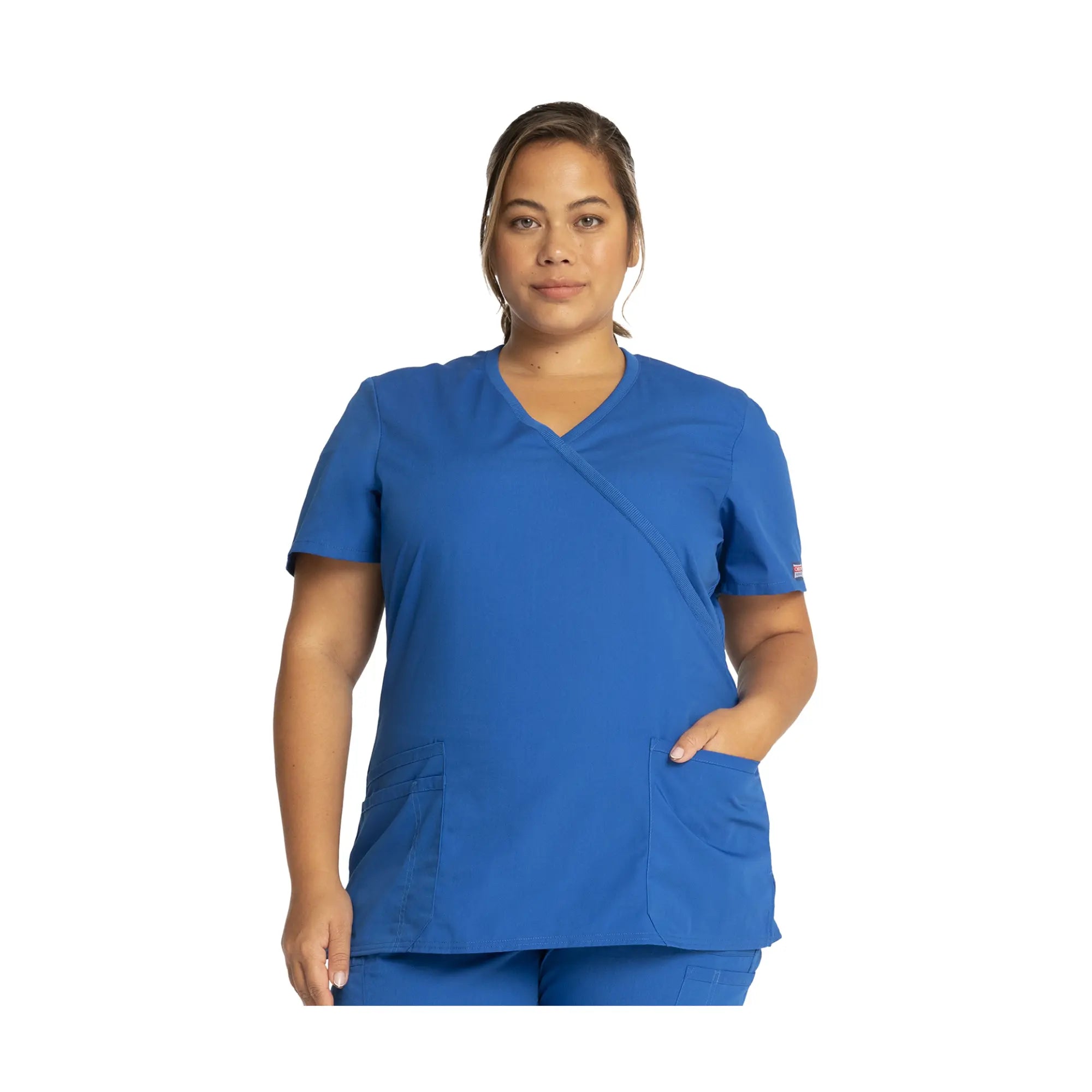 Limoges - Tunique médicale - Effet cache-coeur - Manches courtes - Femme - Cherokee Cherokee Authentic Workwear Bleu-Roi-3XL