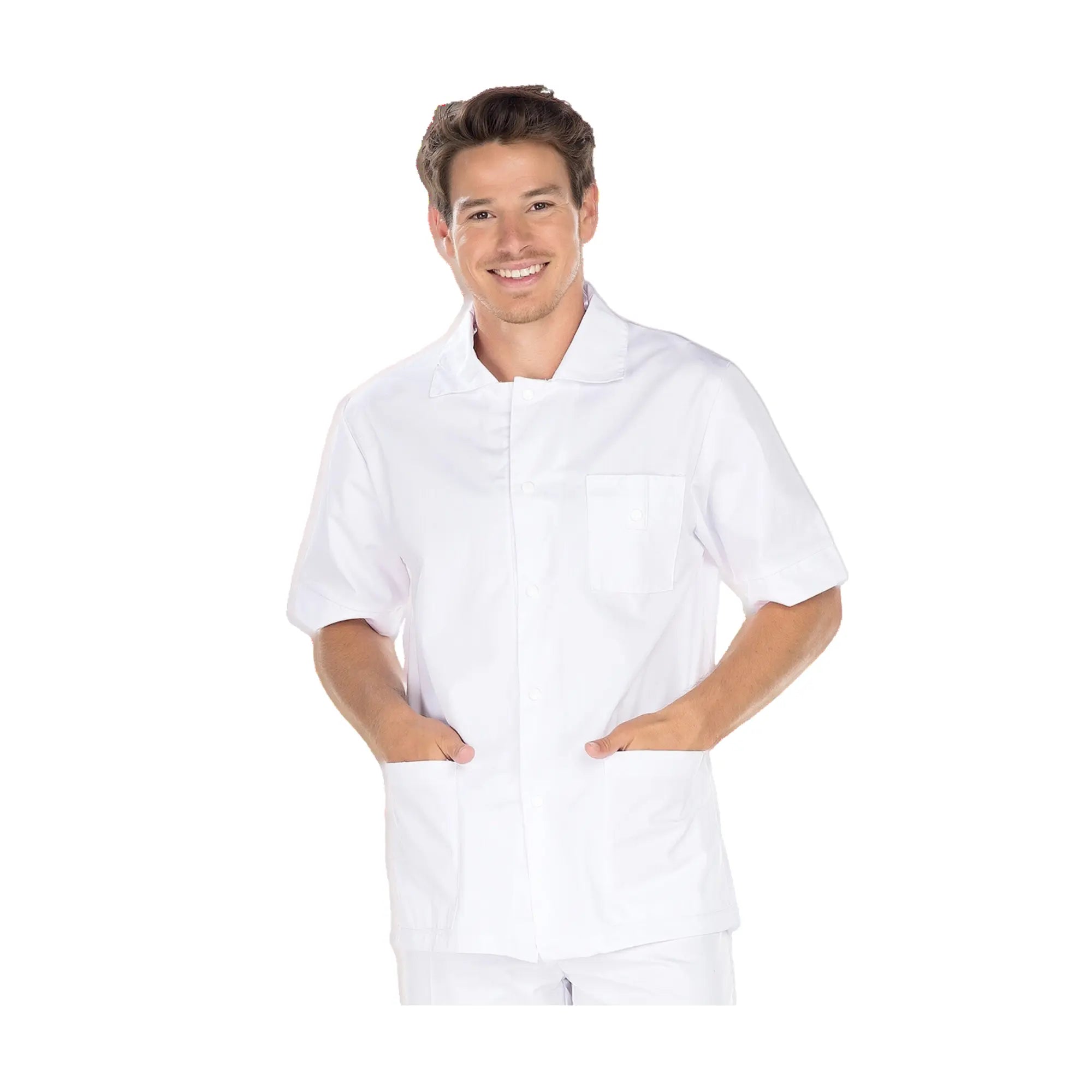 Marius - Tunique - Manches courtes - Homme - 75 cm My Blouse Sergé-Blanc-T6-XXXL