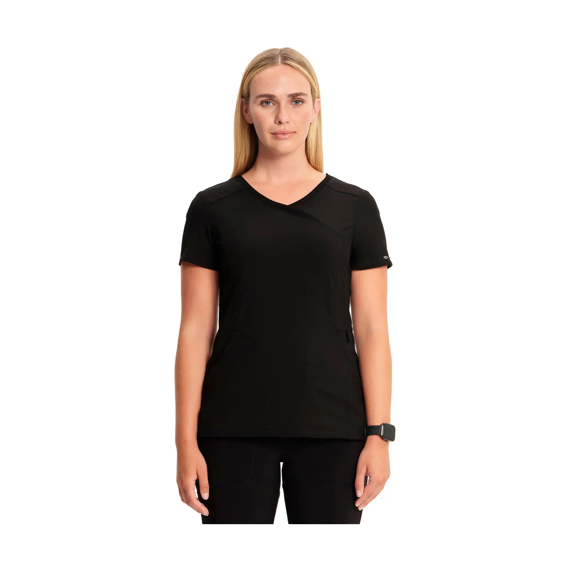 Ondres - Tunique médicale - Cache-coeur - 66 cm - Femme - Cherokee - Couleur 1 Cherokee Medical Uniforms Noir-3XL