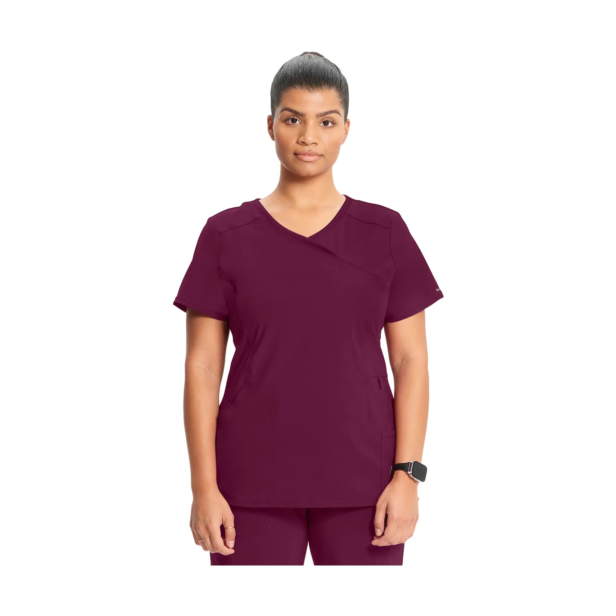 Ondres - Tunique médicale - Cache-coeur - 66 cm - Femme - Cherokee - Couleur 1 Cherokee Medical Uniforms Bordeaux-3XL