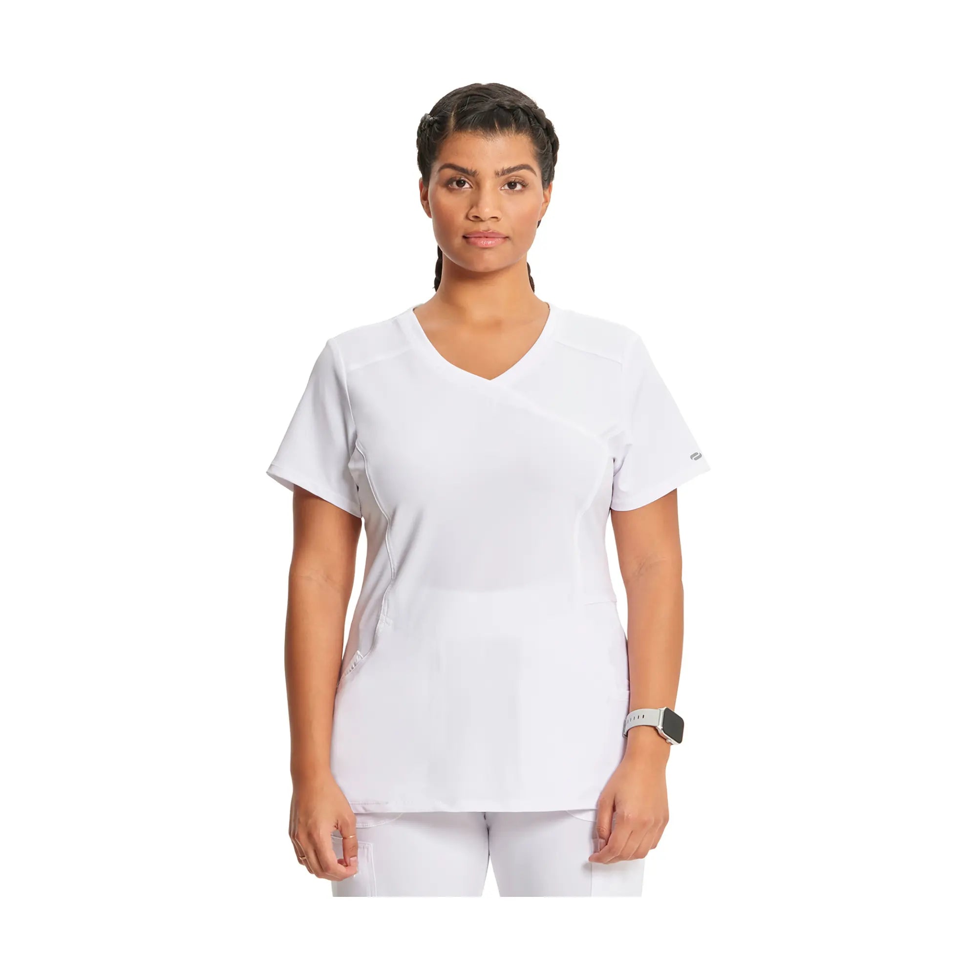 Ondres - Tunique médicale - Cache-coeur - 66 cm - Femme - Cherokee - Couleur 1 Cherokee Medical Uniforms Blanc-3XL