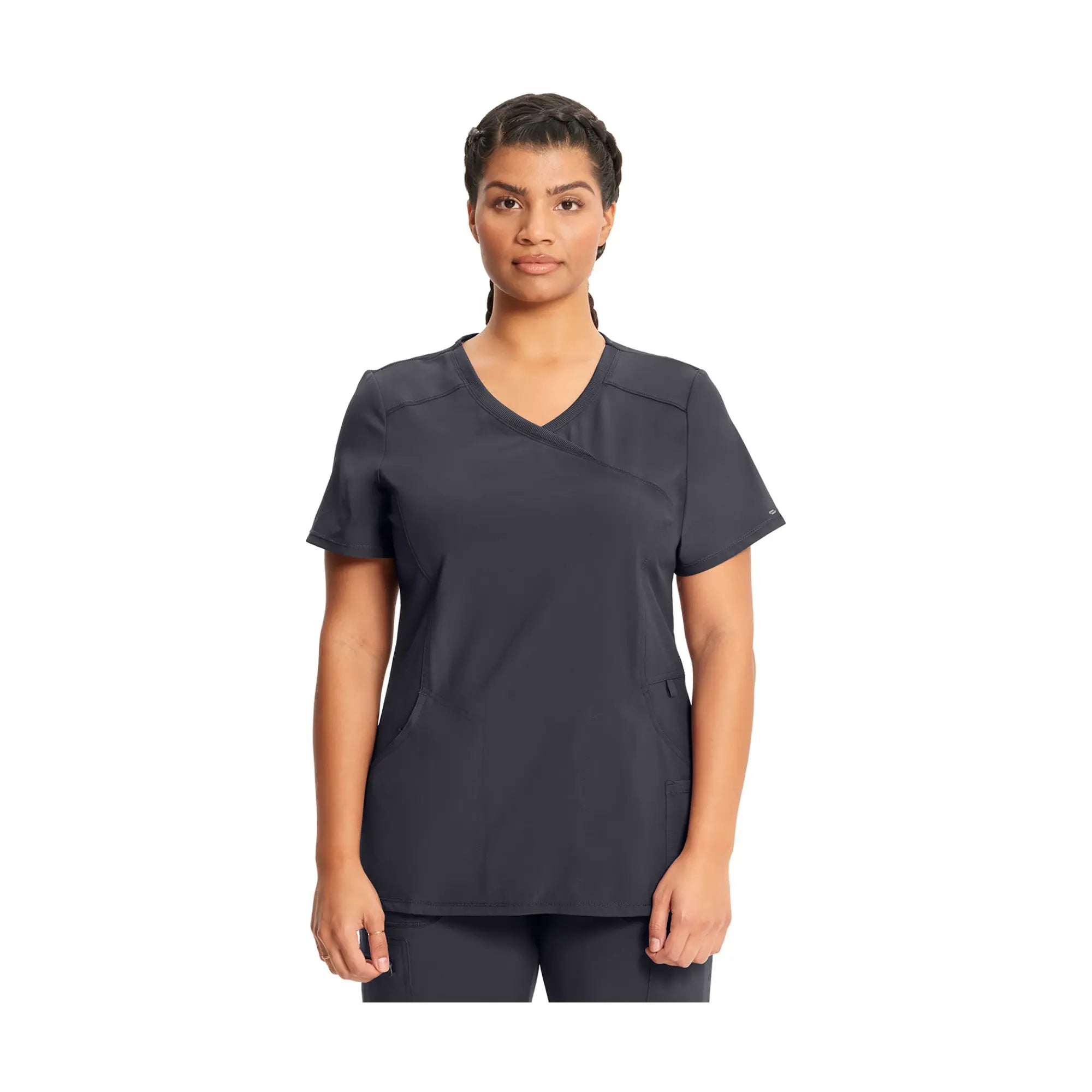 Ondres - Tunique médicale - Cache-coeur - 66 cm - Femme - Cherokee - Couleur 1 Cherokee Medical Uniforms Anthracite-3XL