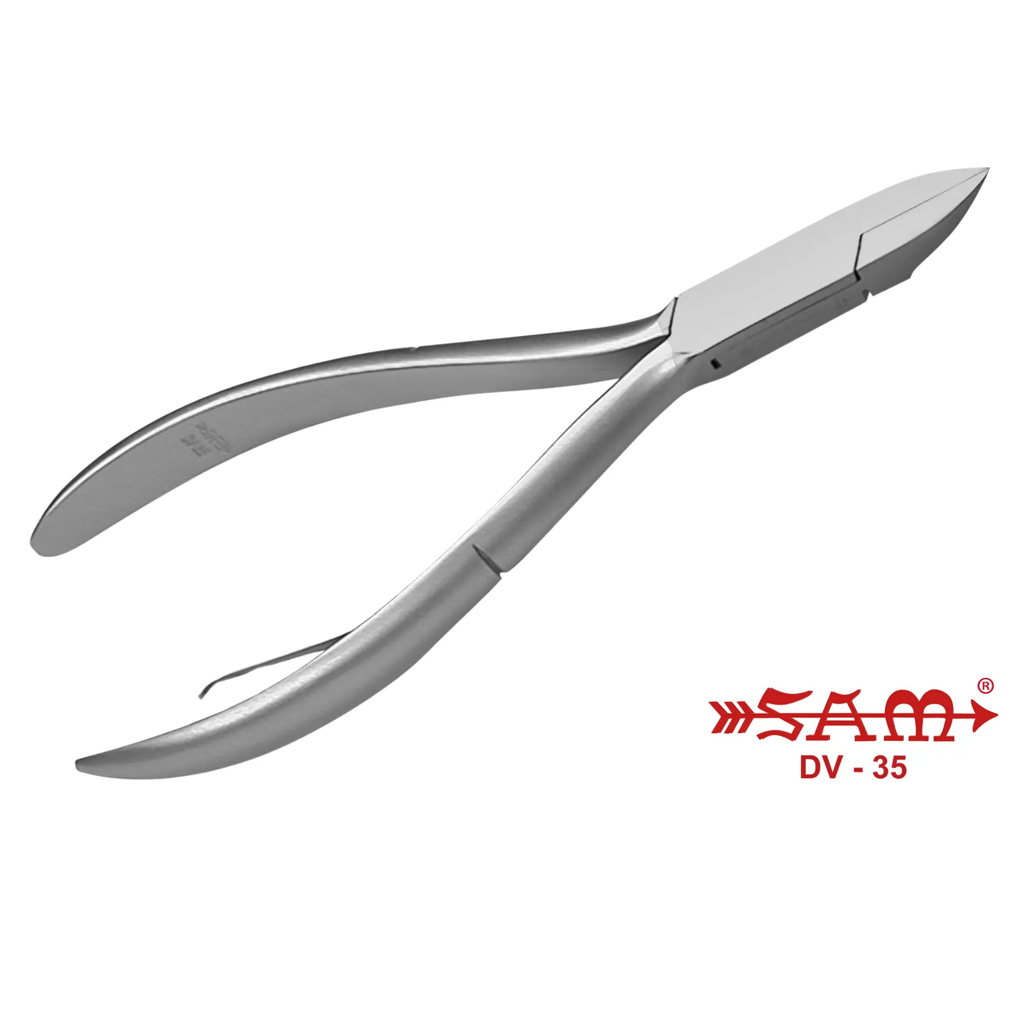 Pince à ongles - Acier inoxydable - Finition satinée - Coupe droite - Mors plats et arrondis - 13 cm - Sam Sam