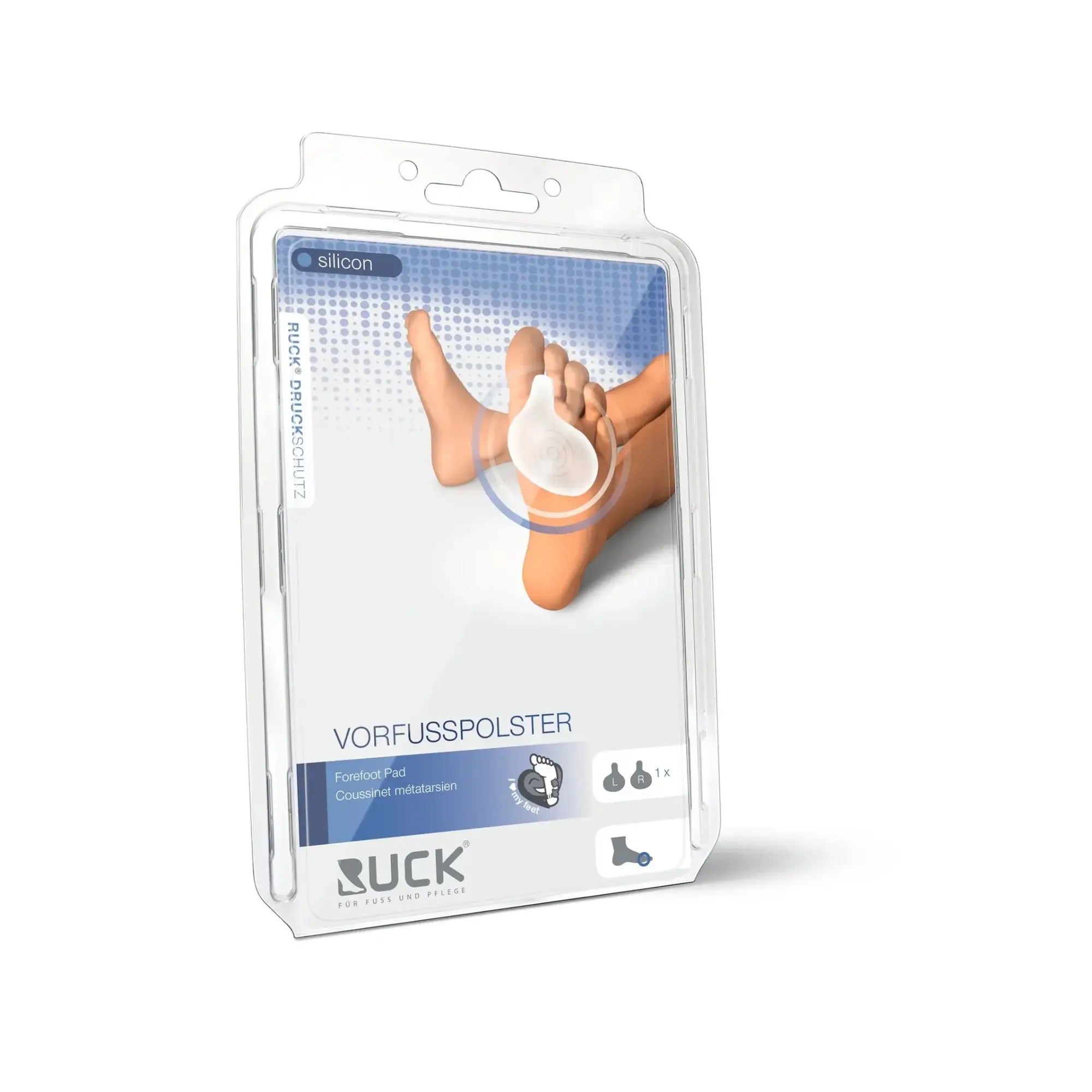 Protection pour métatarsalgies - Coussinets en silicone à l'avant du pied - Ruck Ruck