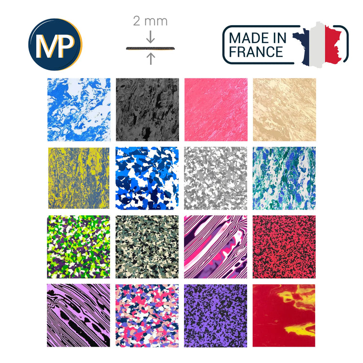 Recouvrement PE EVA - Shore 30 - 2mm - 1035 x 1030 mm - 15 coloris MP