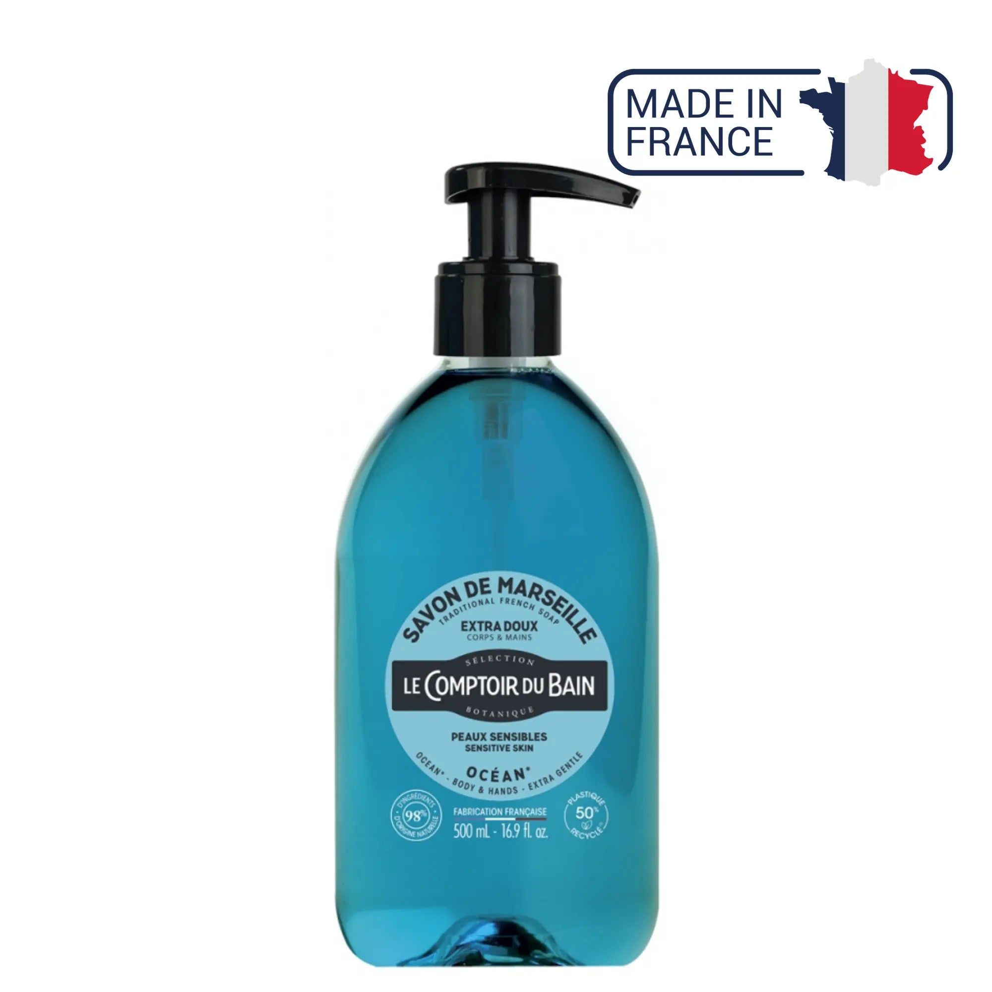Savon de Marseille liquide Océan - 500ml - Le Comptoir du Bain - My Podologie