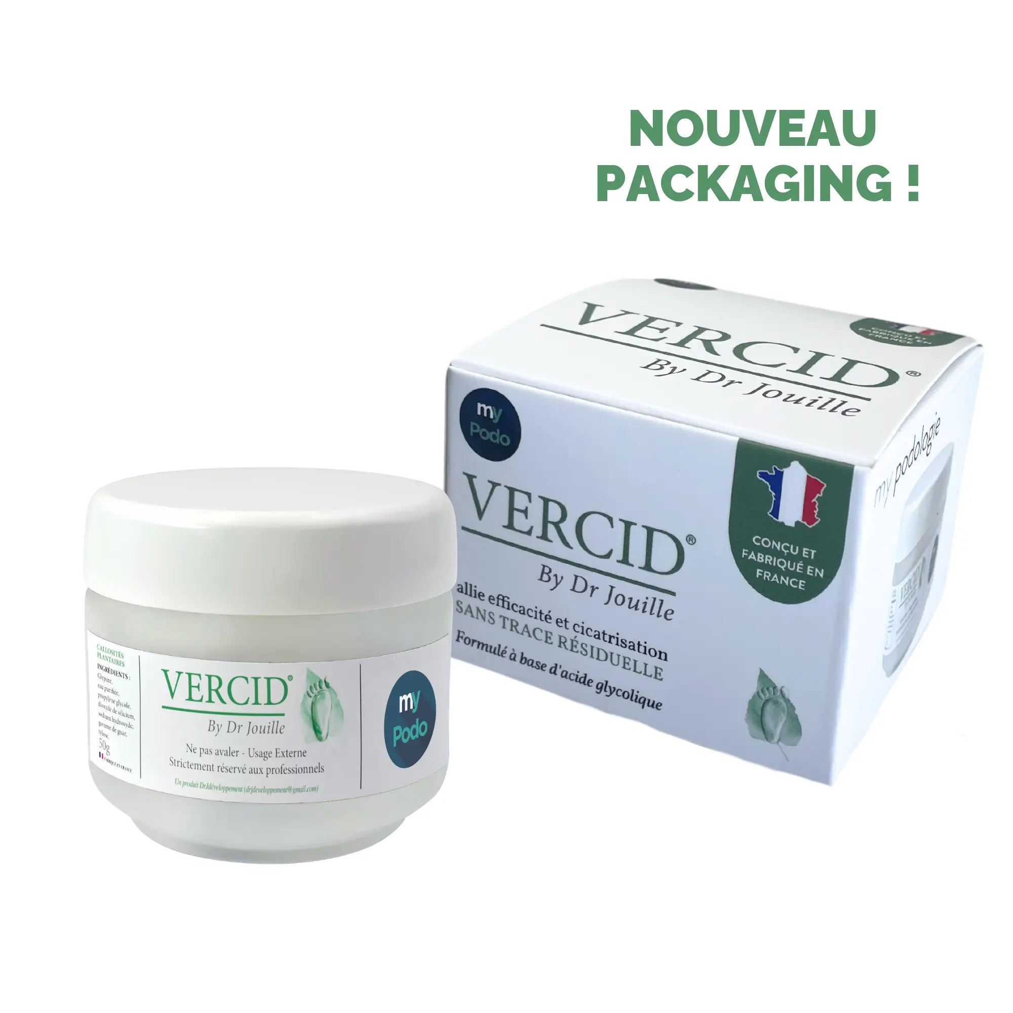 Vercid du Docteur Jouille - Traitement des hyperkératoses - Pot 50 g Vercid by Dr Jouille
