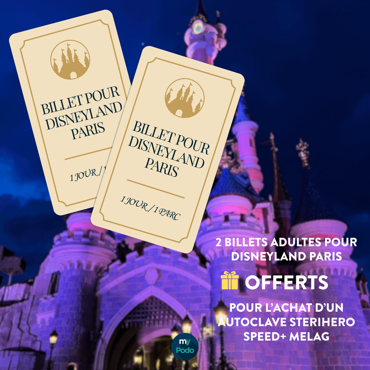 2 billets pour Disneyland Paris offerts pour l'achat d'un autoclave SteriHero Speed+ Melag My Podologie 