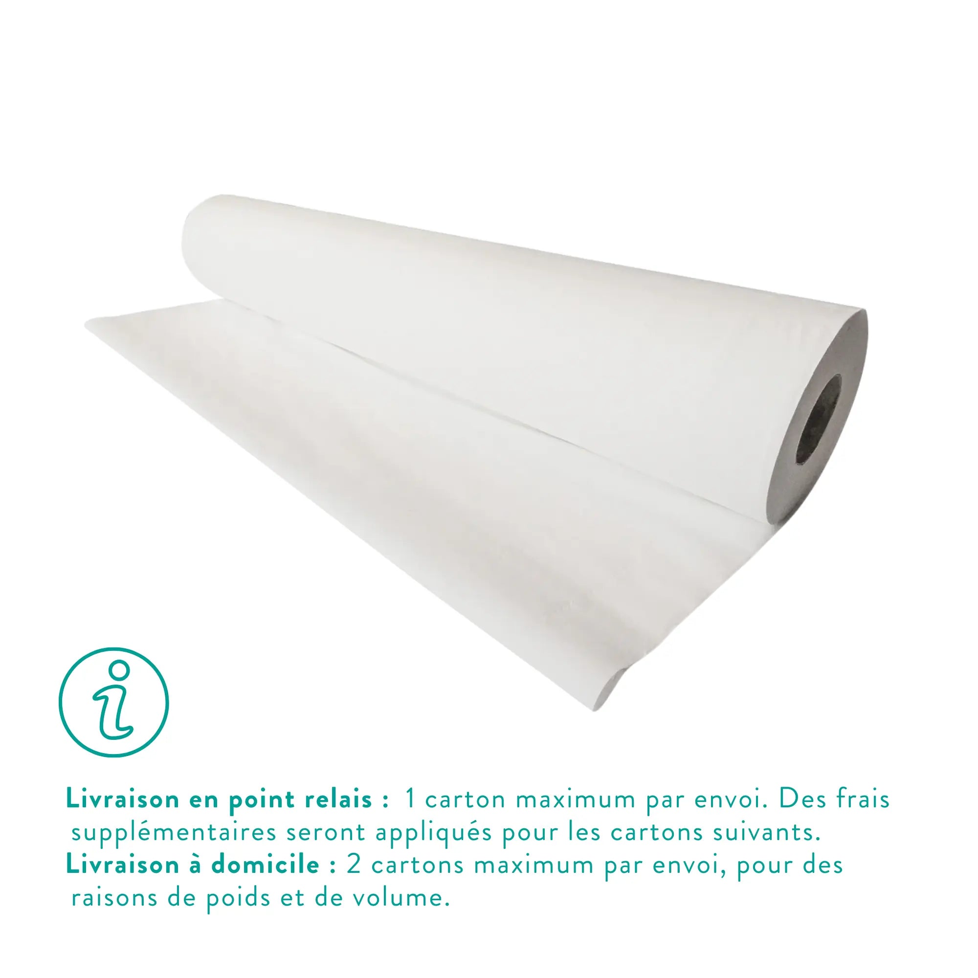 6 rouleaux Draps d'examen Larges blancs - 142 formats - 2 Plis lisses My Medical 