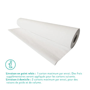 6 rouleaux Draps d'examen Larges blancs - 142 formats - 2 Plis lisses My Medical 