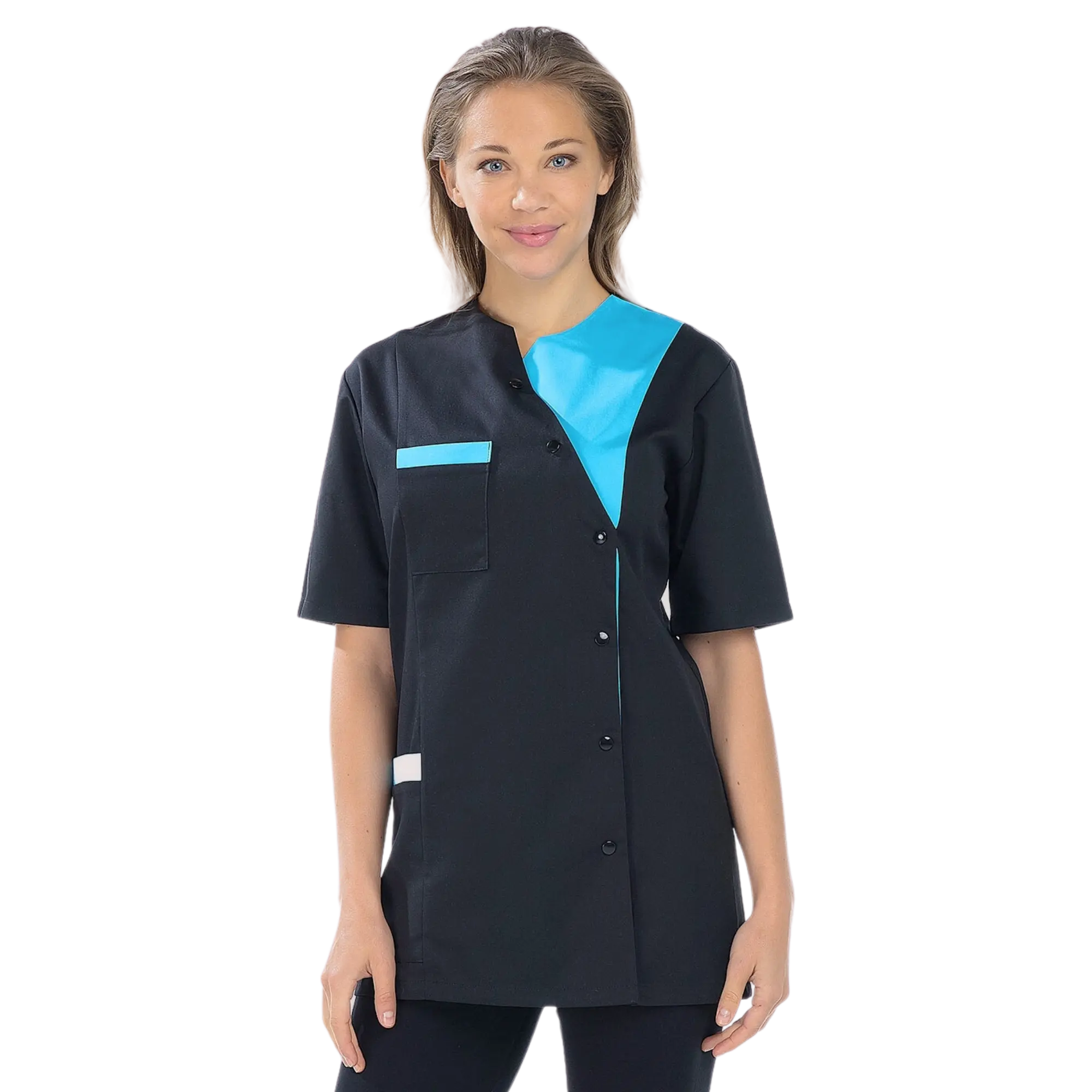 Agathe - Tunique - Manches courtes - Femme - 75 cm My Blouse  Sergé-Noir-Atoll-T6-XXXL