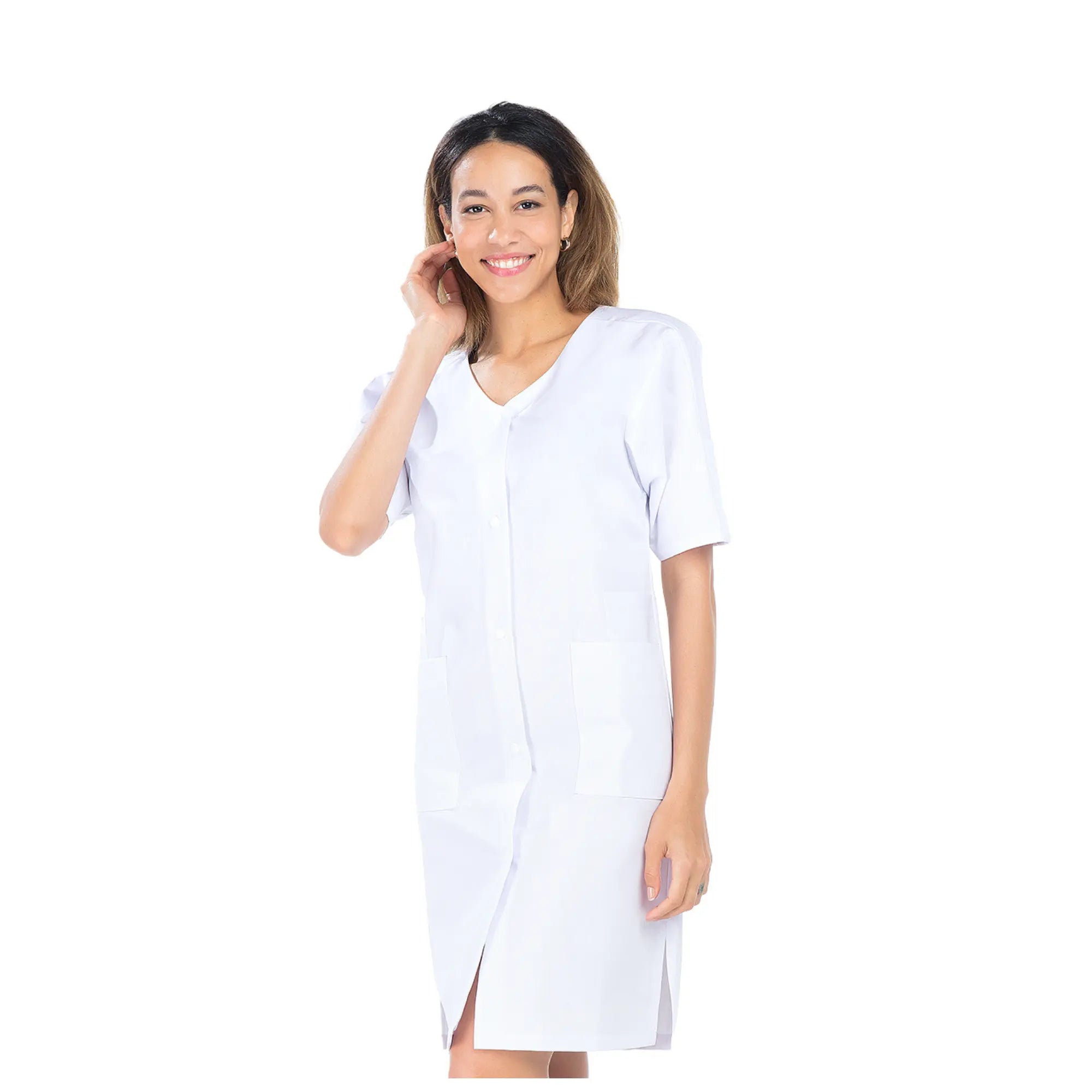 Aglaé - Blouse 7/8 - Manches courtes - Femme - 95 cm My Blouse  Sergé-Blanc-B0-T6-XXXL