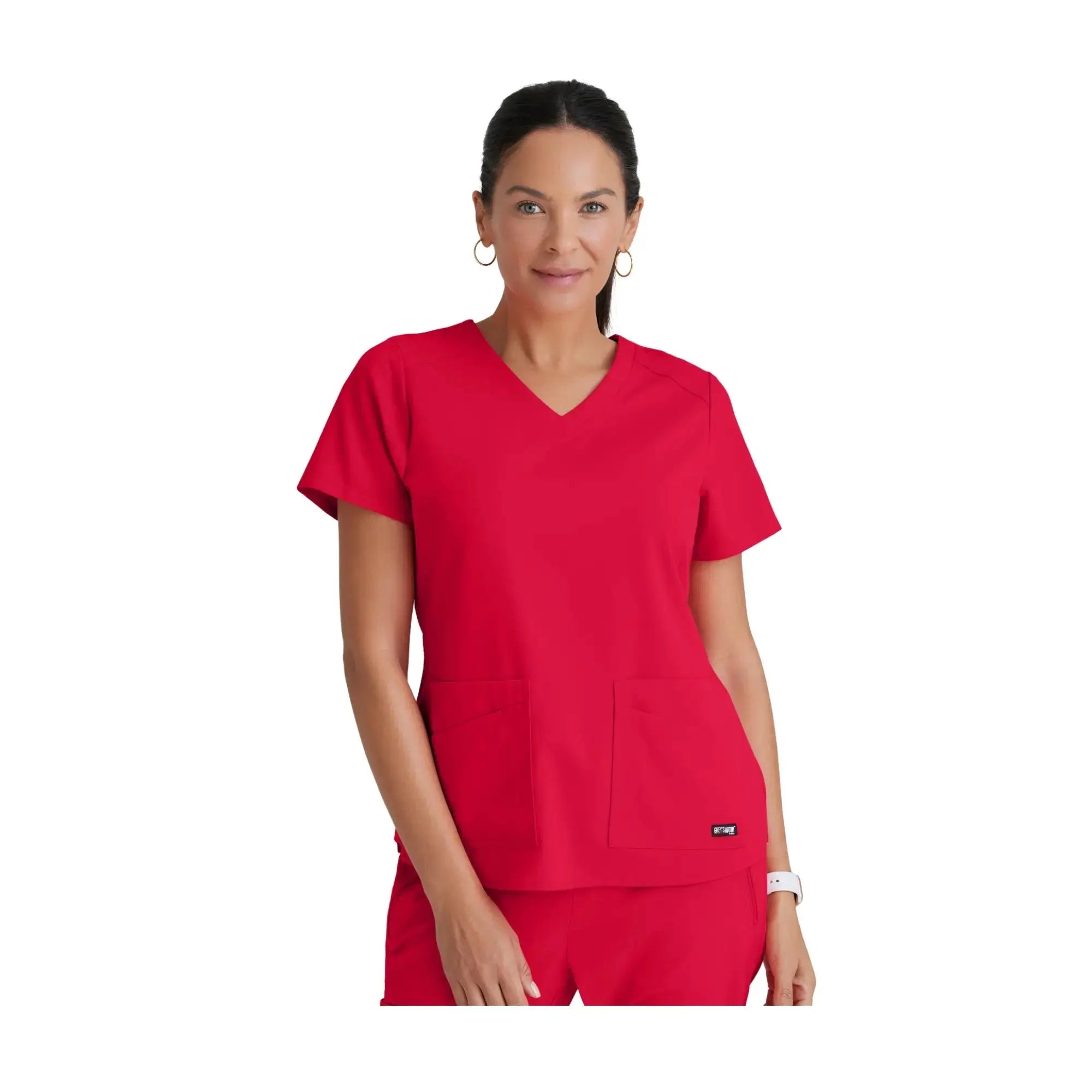 Aura - V-neck tunic - Women - Grey’s Anatomy Stretch Grey’s Anatomy  Red / XL