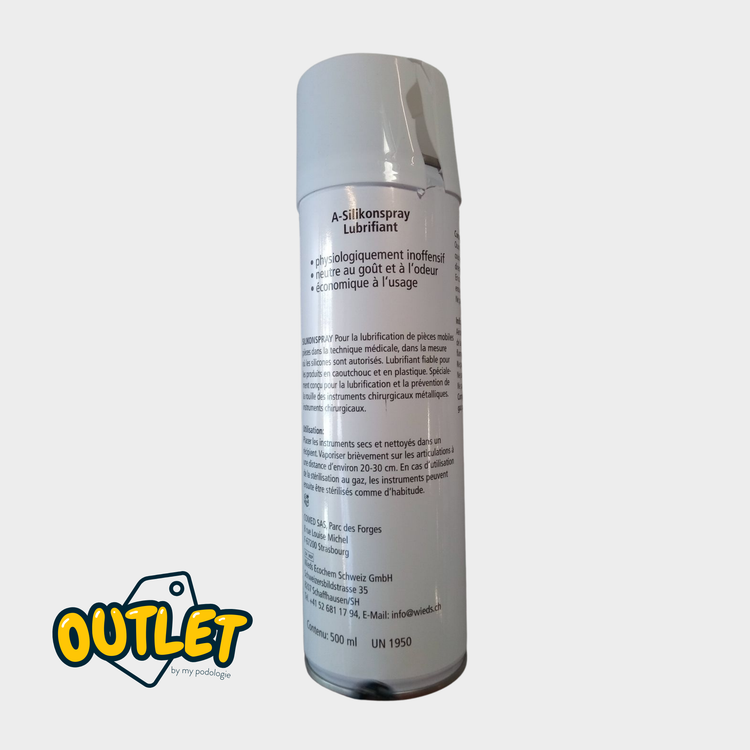 Bombe "Silikon Spray" lubrifiante pour pince de pédicurie - 500 ml // Défaut Comed 