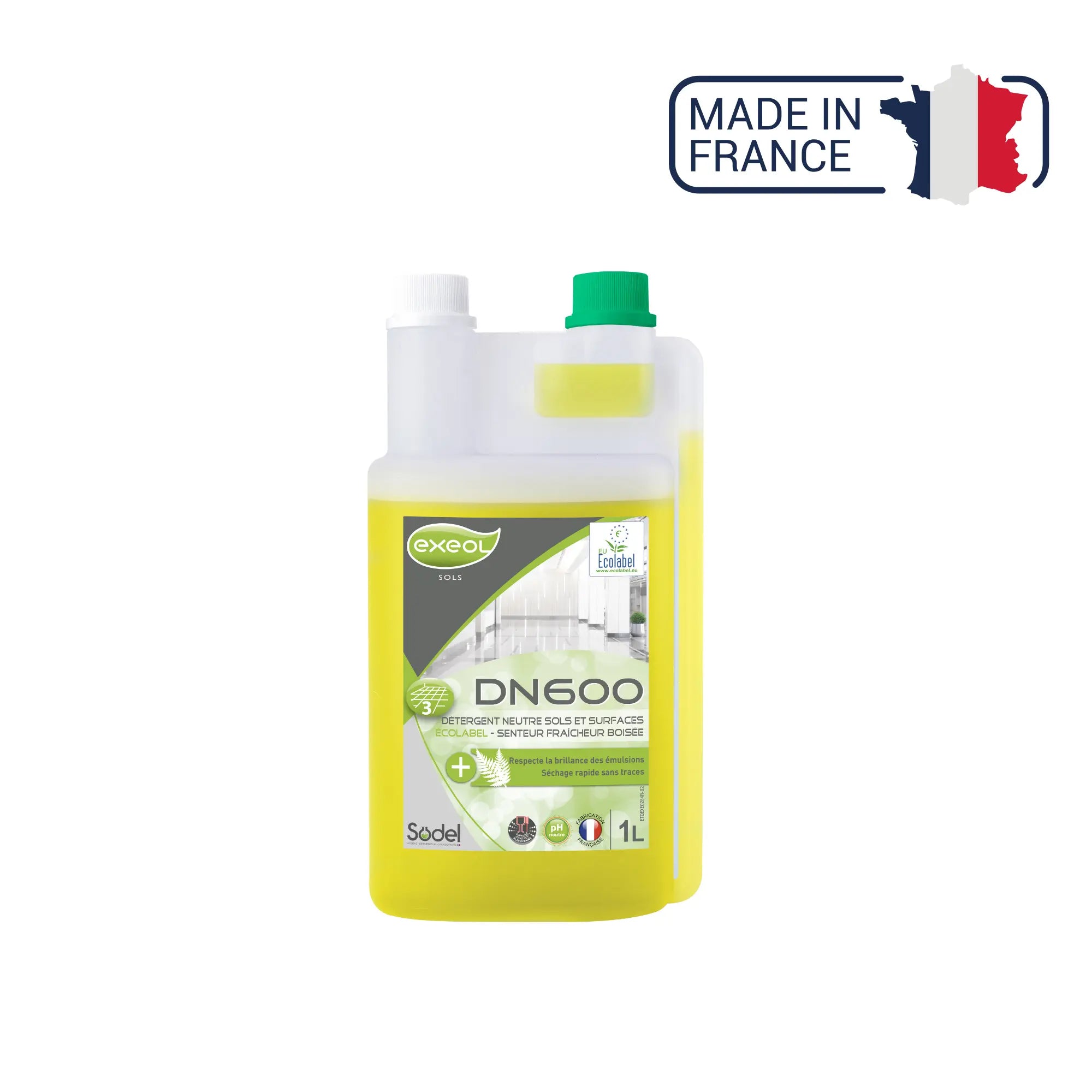 DN600 - Neutral detergent Ecolabel woody freshness scent - Sodel Exeol 