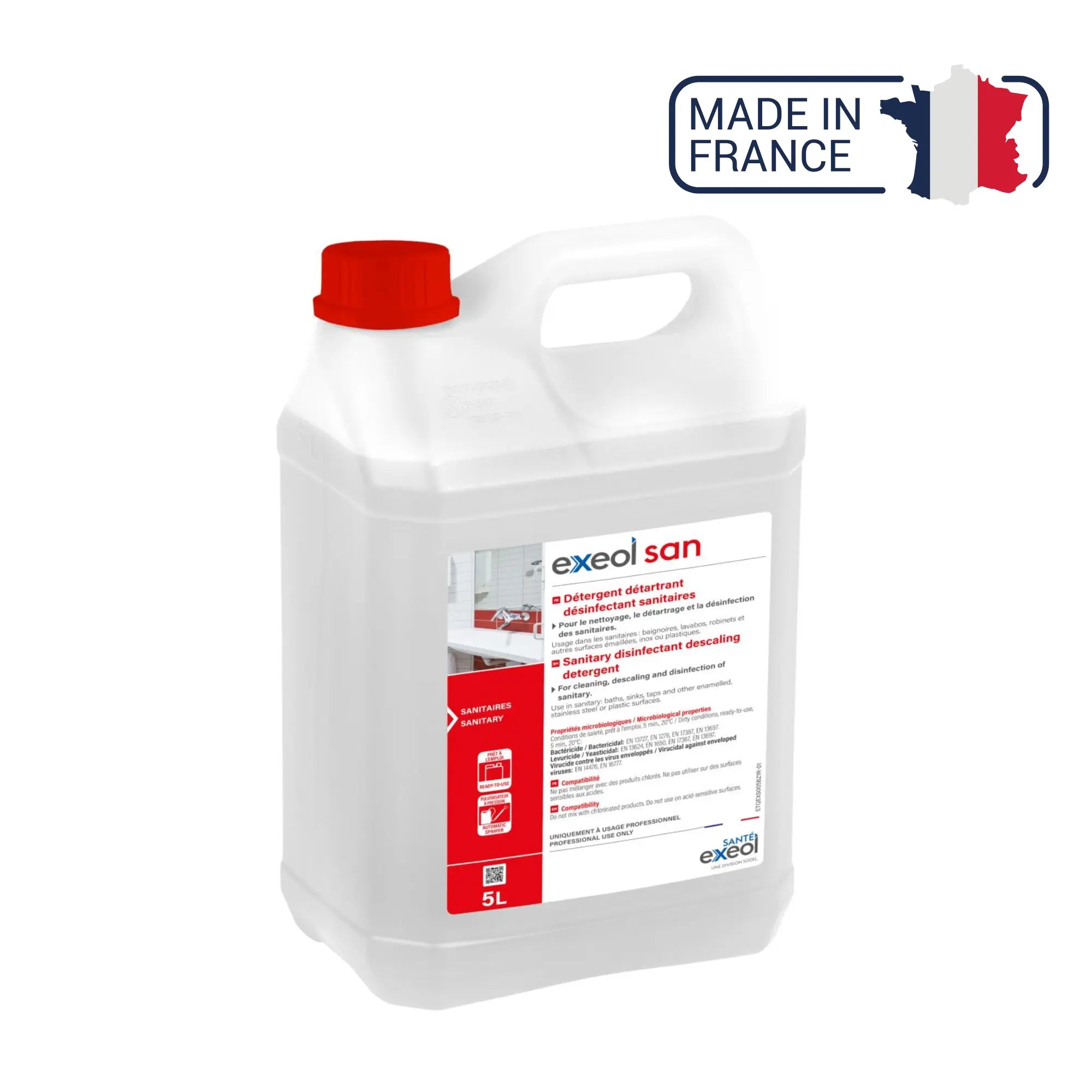 Détartrant désinfectant sanitaires - Exeol San - Sodel Exeol