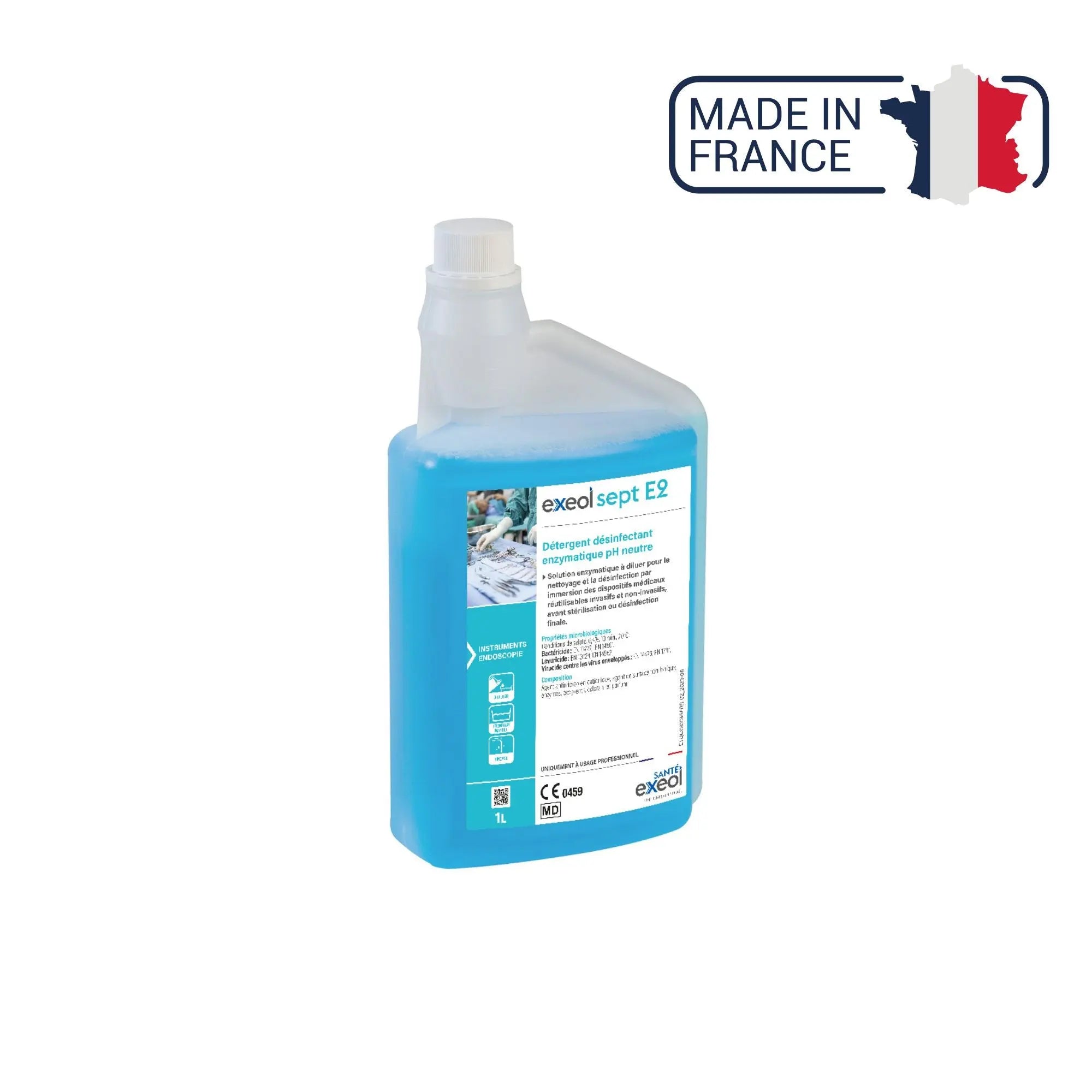 Détergent désinfectant enzymatique pH neutre  Sept E2- Exeol Exeol