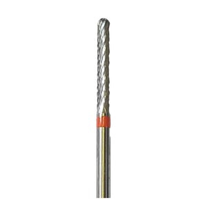Fraise E0220 Carbure de tungstène - Abrasion et finition des ongles fins - Denture croisée fine - Forme droite - 2,3 mm - My Podologie