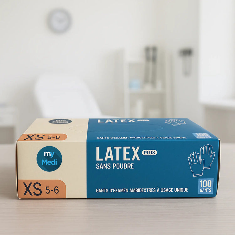 Gants d'examen - Latex - Sans poudre - Ambidextres - Boite de 100 - My Médical My Medical 
