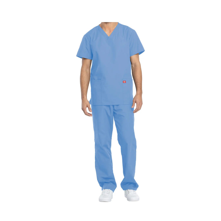 Hossegor - Ensemble médical - Tunique col V et pantalon - Unisexe - Dickies Dickies  Bleu-Ciel-XXXL