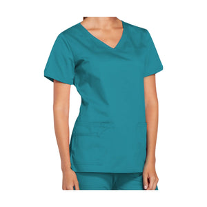 La Rochelle - Tunique col V - Femme - Cherokee Cherokee Authentic Workwear  Bleu-Canard-3XL