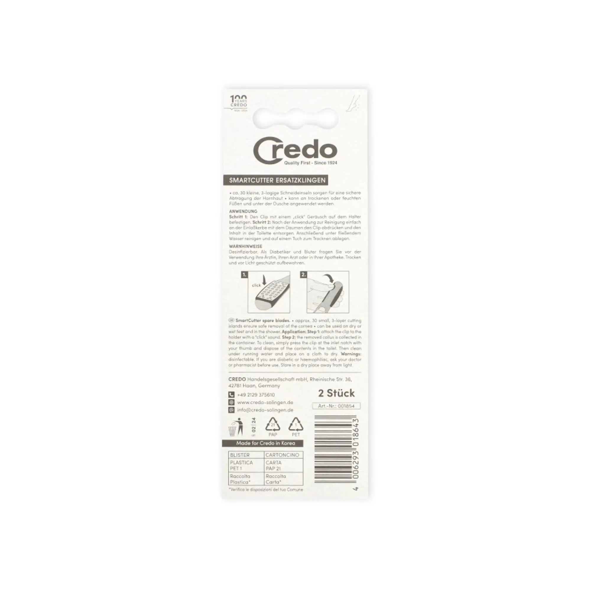 Lot 2 Têtes pour rabots à callosités très pratique - Facile à nettoyer - Credo Credo 