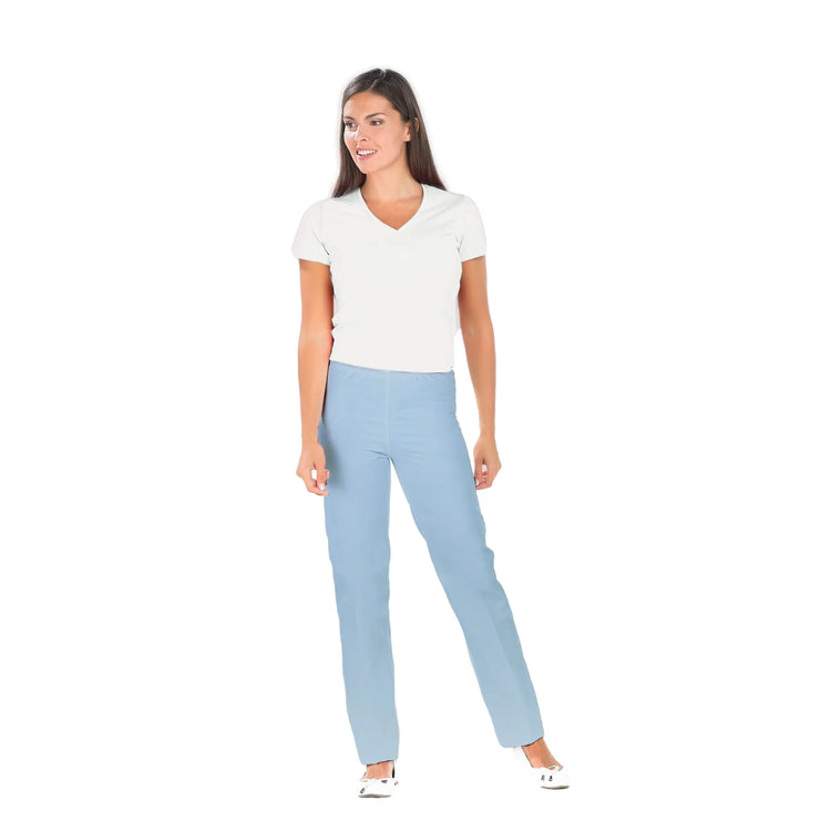 Manu - Pantalon PC Bleu Ciel - Mixte - Ceinture élastique - Sans poche My Blouse 
