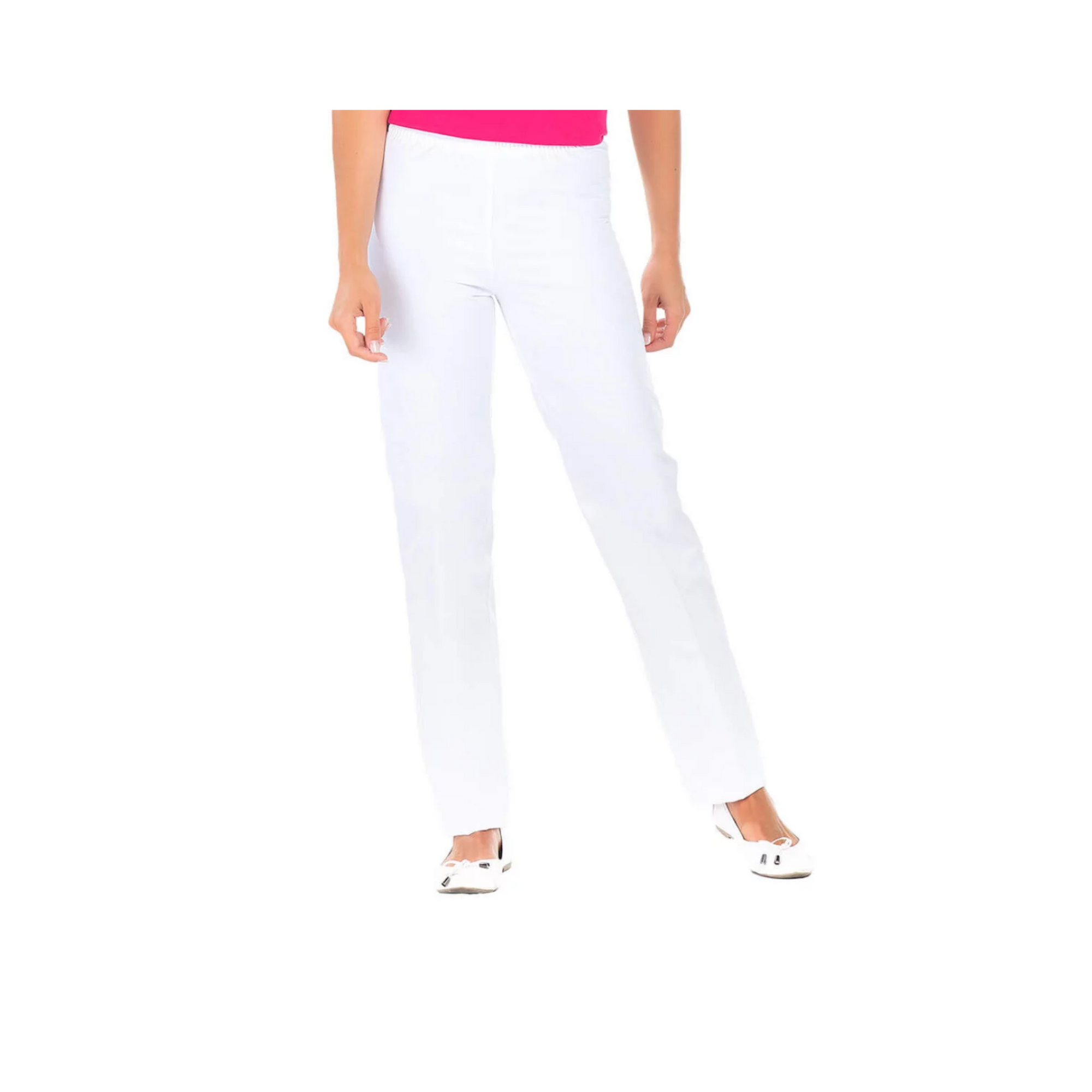 Manu - Pantalon Piqué Blanc - Mixte - Ceinture élastique - Sans poche My Blouse 