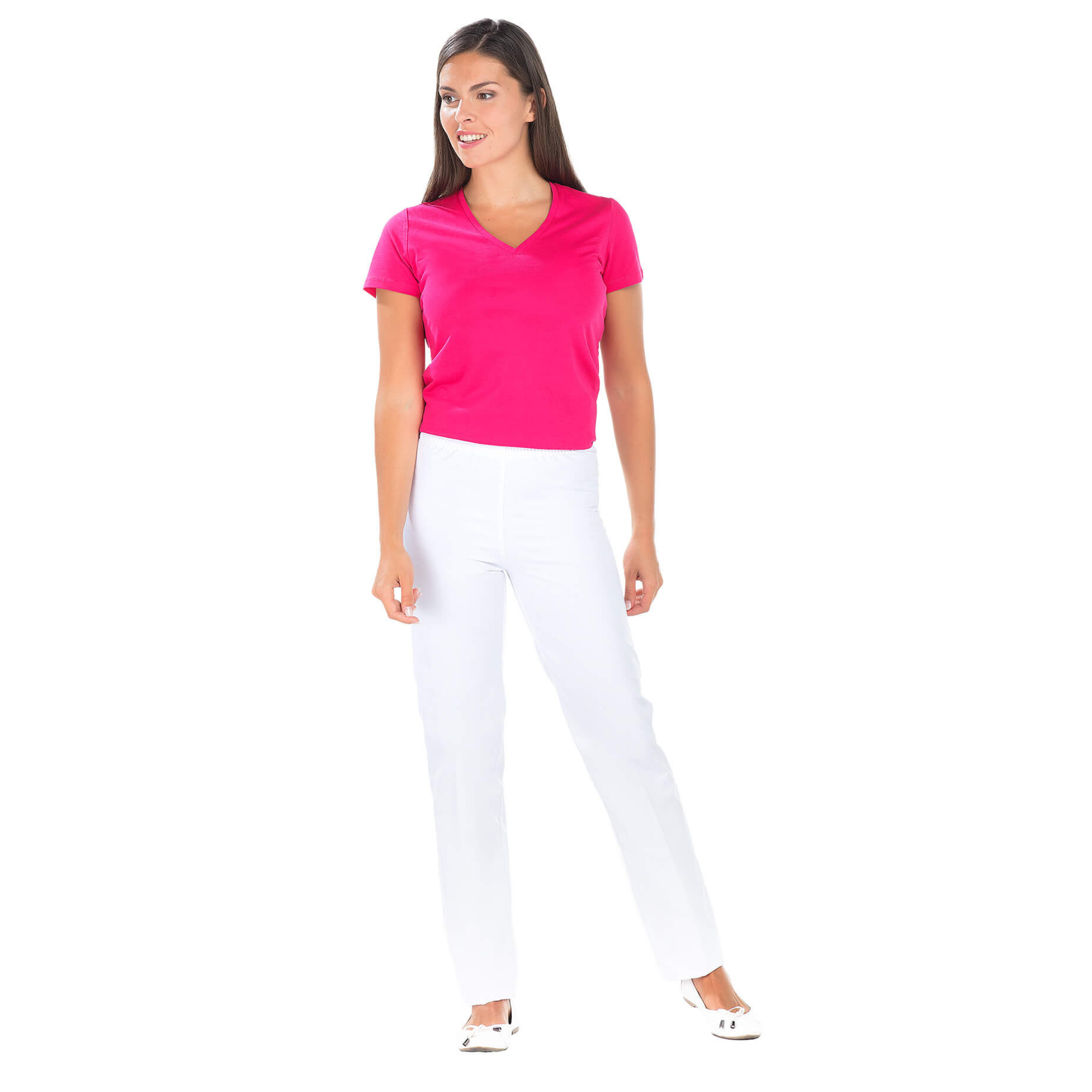 Manu - Pantalon Piqué Blanc - Mixte - Ceinture élastique - Sans poche My Blouse 