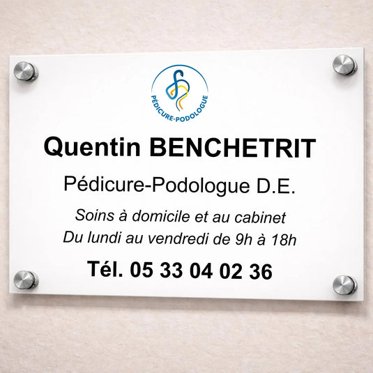 Personalizable professional pedicure-podiatrist plaque My Podology 