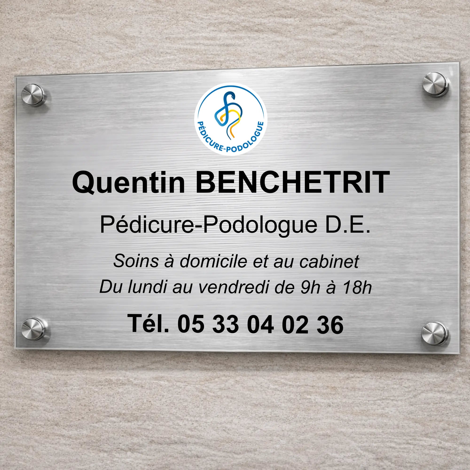Plaque professionnelle Pédicure-Podologue personnalisable My Podologie 